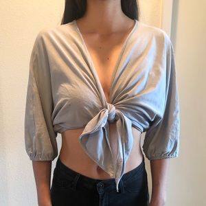 Light Blue Knotted Shirt